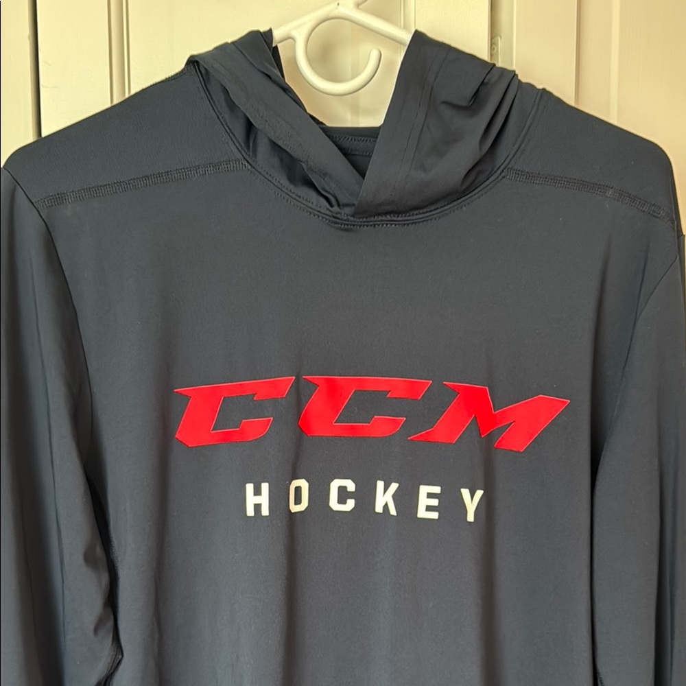 CCM Men's Navy Hooded Performance Shirt